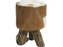 Sgabello KENT Pelle naturale Marrone dorato