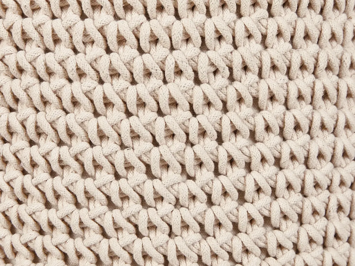 Sgabello Macramè MARDAN Cotone Beige