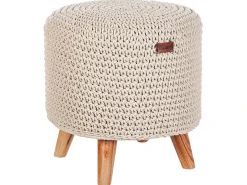 Sgabello Macramè MARDAN Cotone Beige