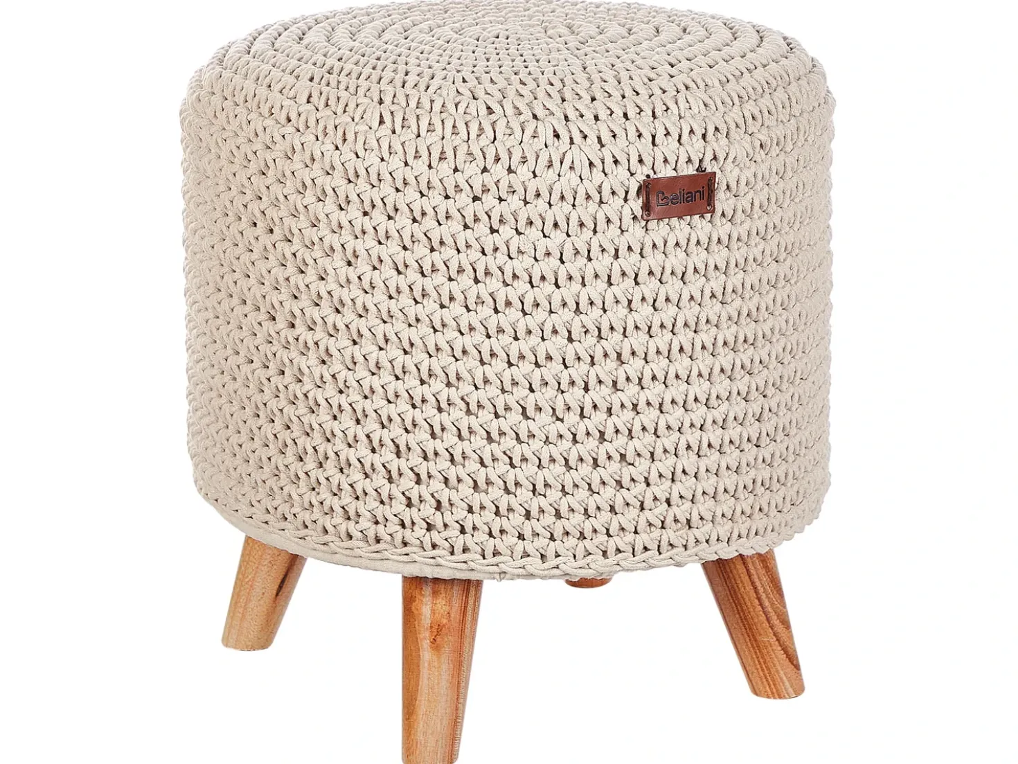Sgabello Macramè MARDAN Cotone Beige