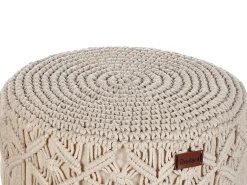 Sgabello Macramè NAWABAD Cotone Beige