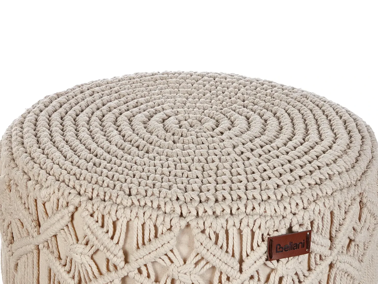 Sgabello Macramè NAWABAD Cotone Beige