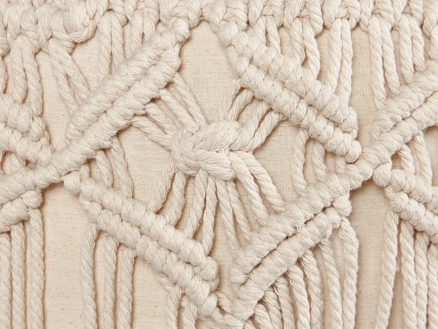 Sgabello Macramè NAWABAD Cotone Beige