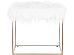 Sgabello MANHATTAN Finta pelliccia Bianco