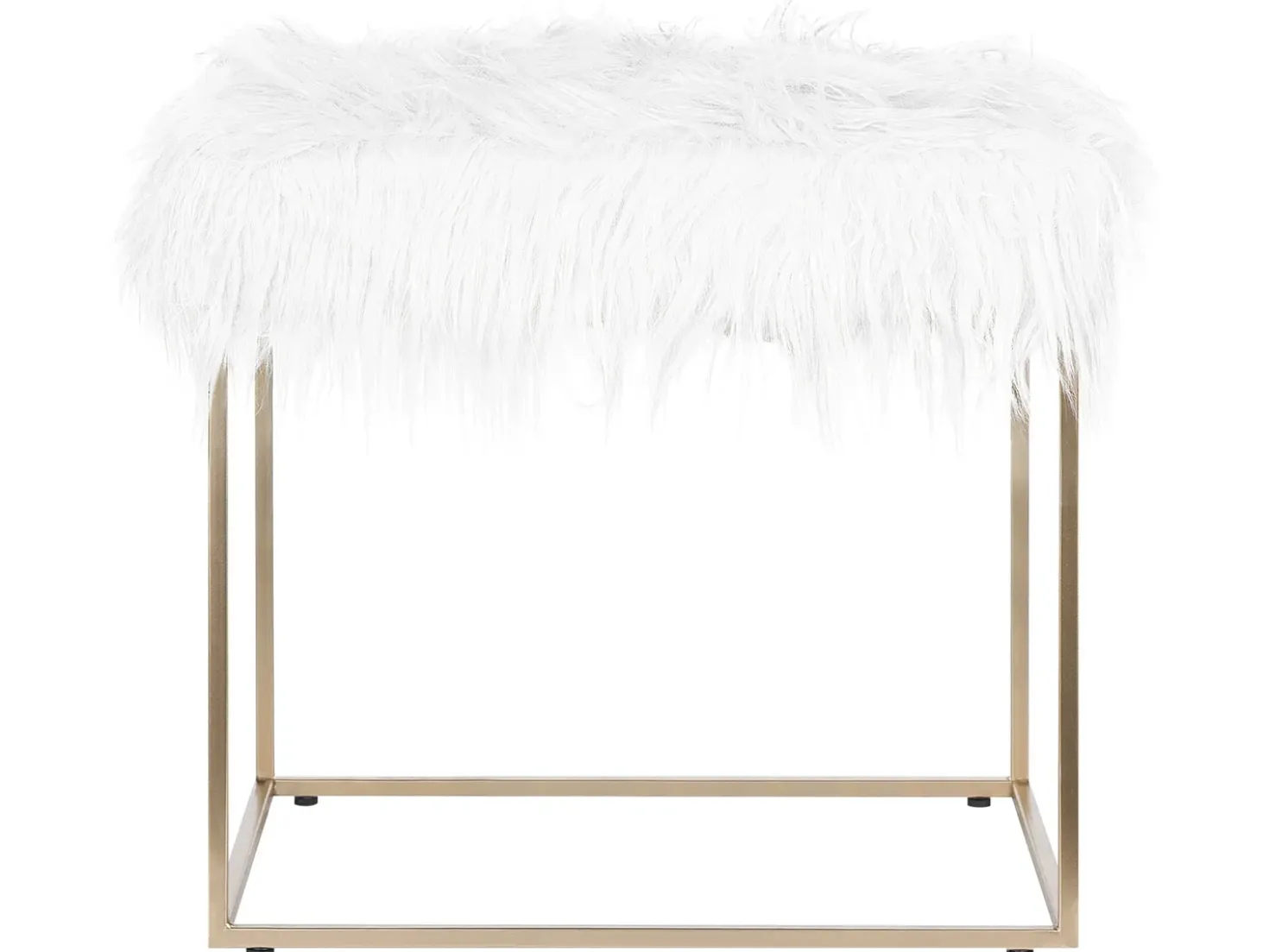 Sgabello MANHATTAN Finta pelliccia Bianco