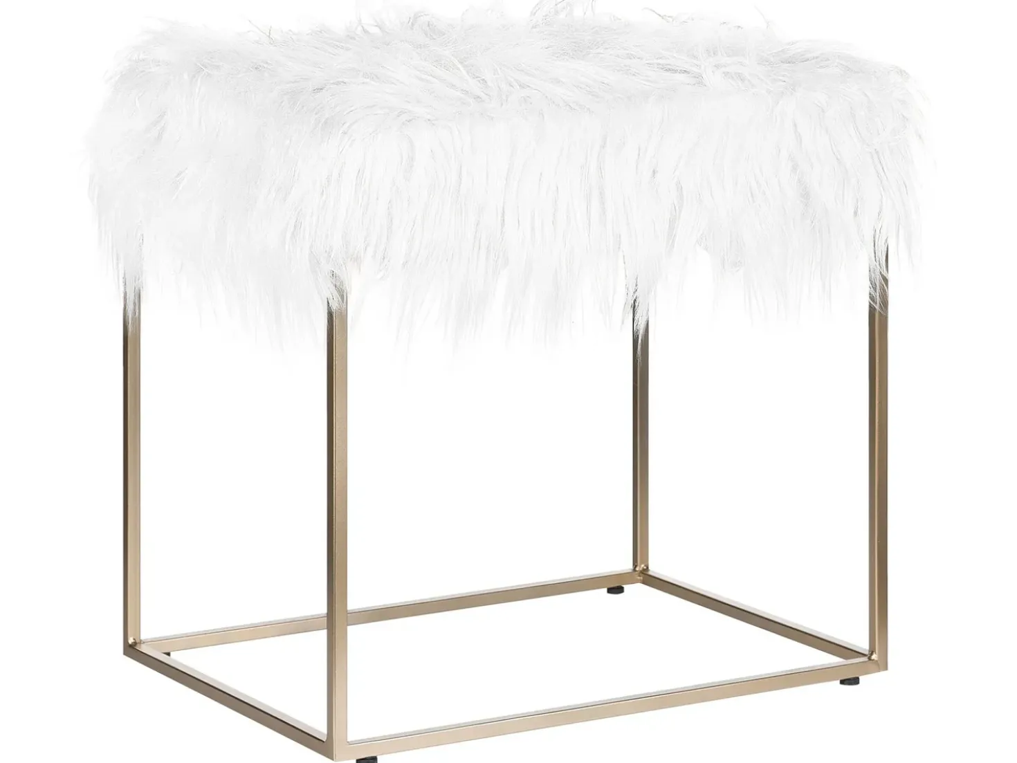 Sgabello MANHATTAN Finta pelliccia Bianco