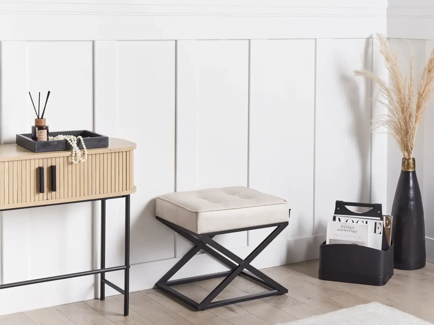 Sgabello MURDO Pelle sintetica Beige