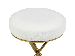 Sgabello PRESHO Bouclé Bianco sporco