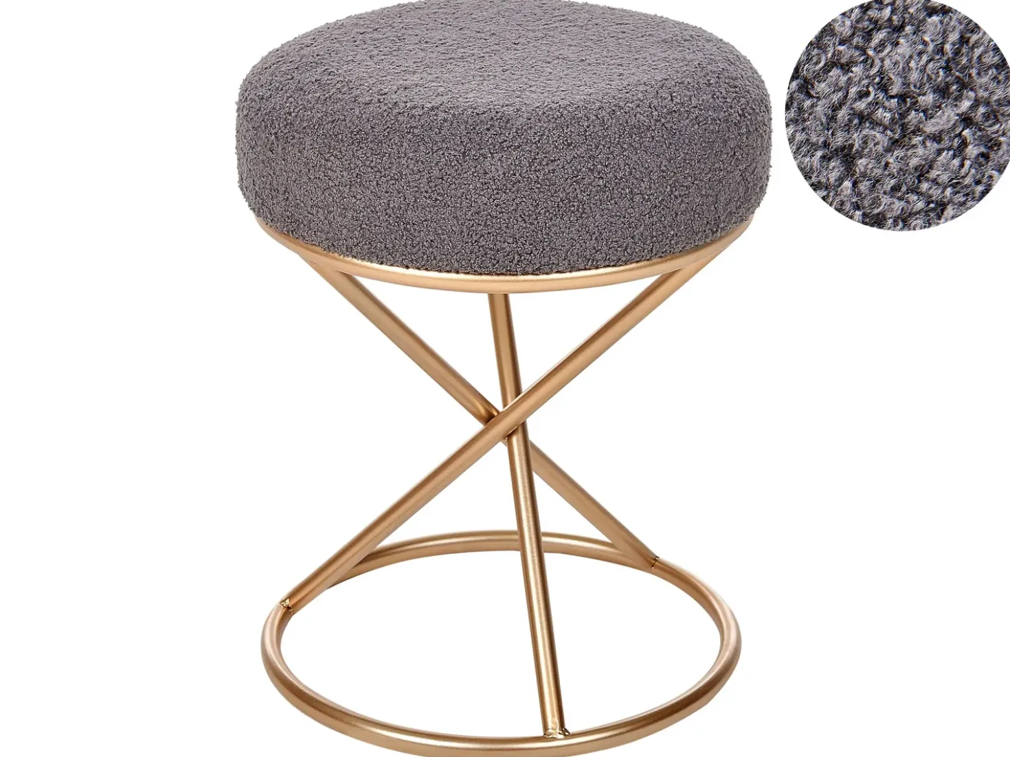 Sgabello PRESHO Bouclé Grigio