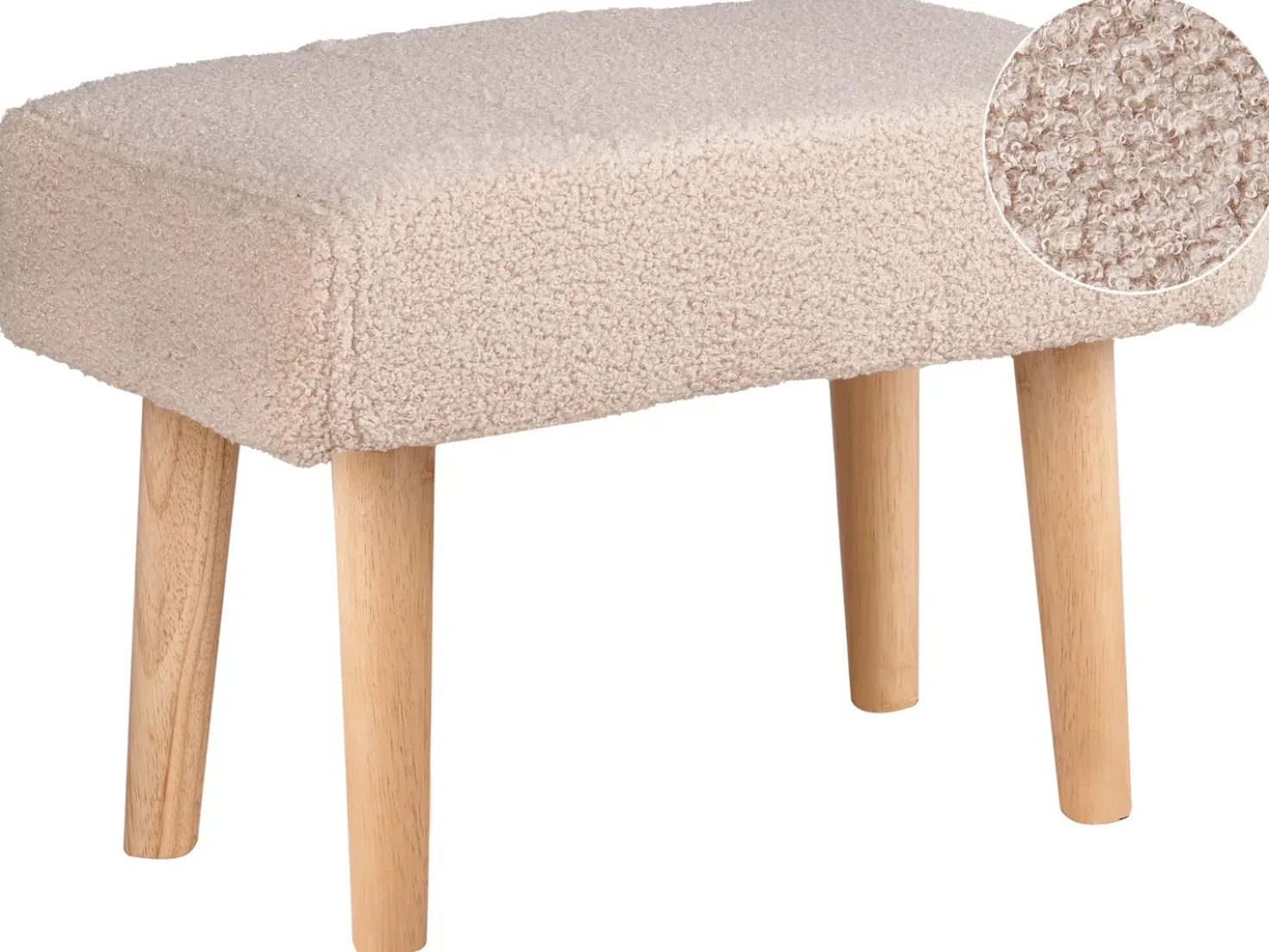 Sgabello TAKOMA Bouclé Beige chiaro