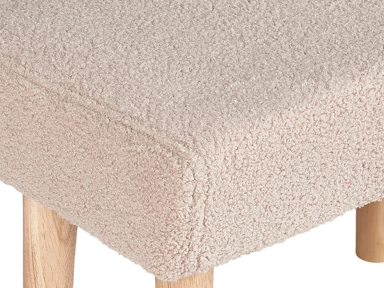Sgabello TAKOMA Bouclé Beige chiaro