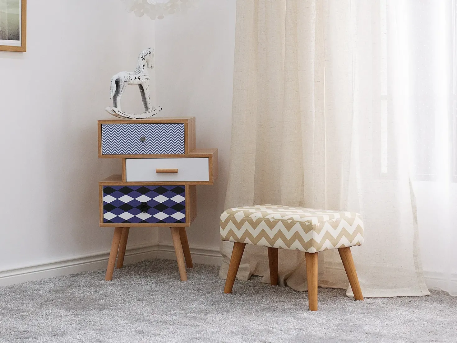 Sgabello TAKOMA Cotone Beige