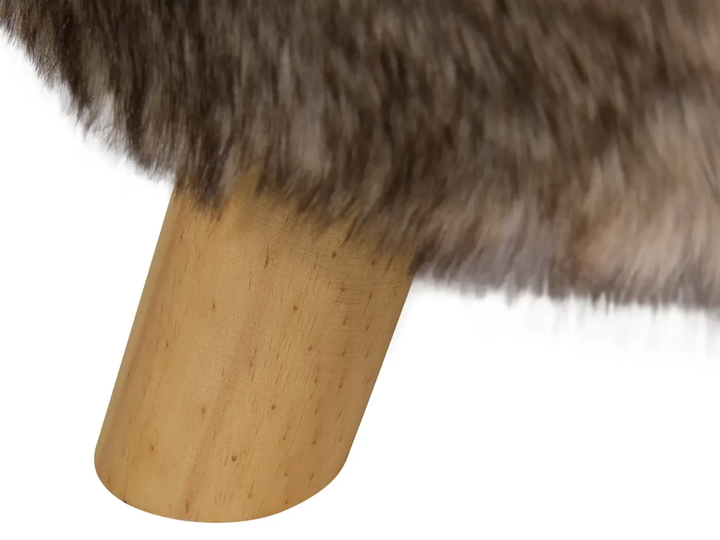 Sgabello TOPEKA Finta pelliccia Marrone