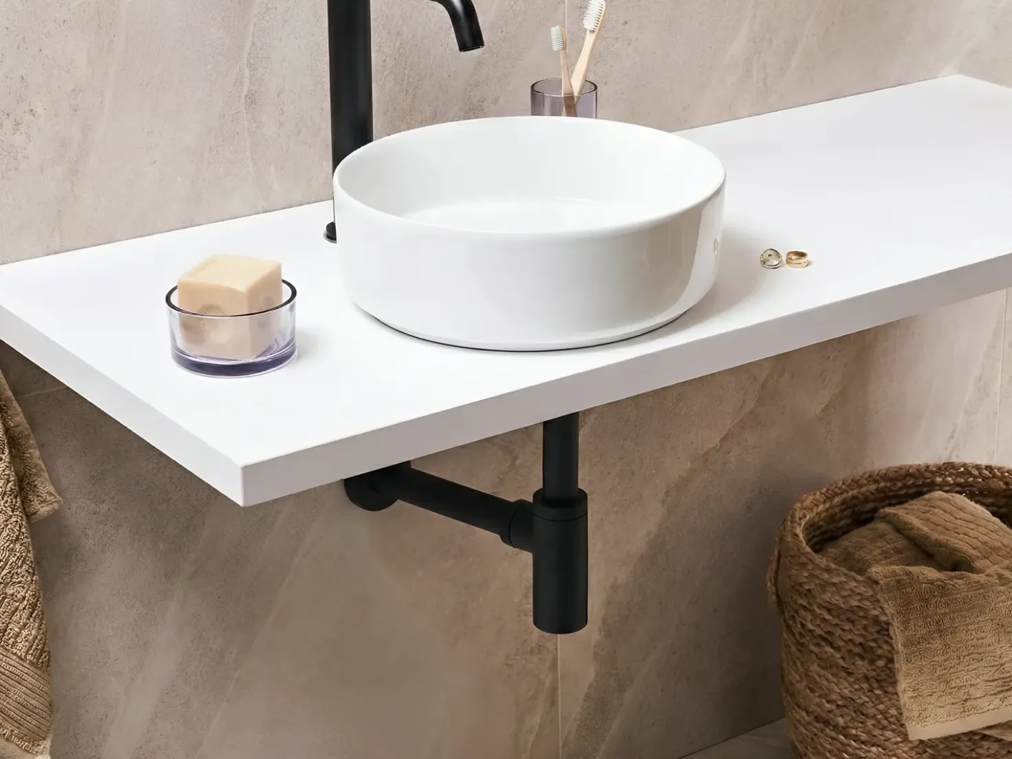 Sifone per lavabo con scarico Click Clack MAFREDI Ottone Nero