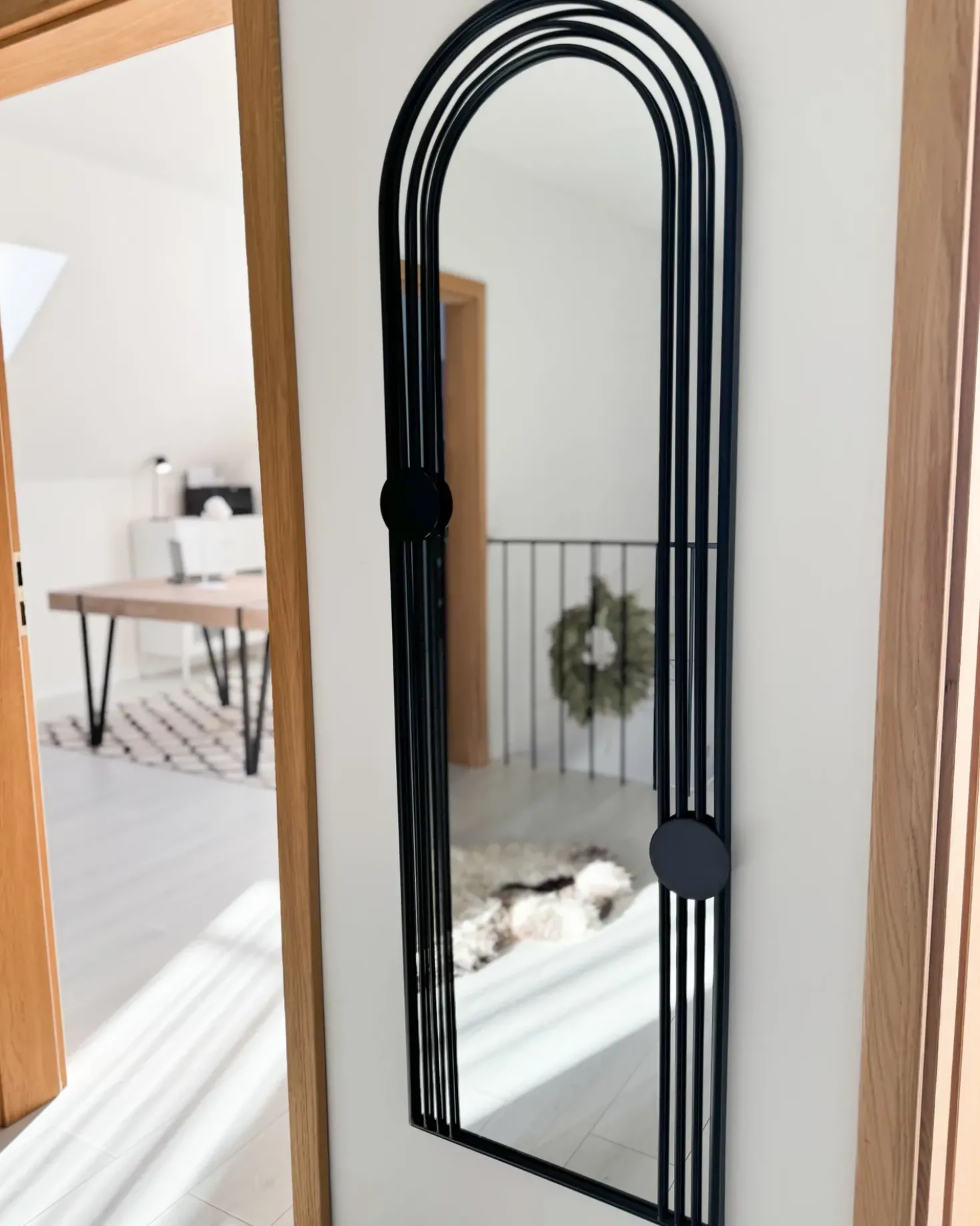 Specchio AJAIN 45 cm 146 cm Metallo Nero
