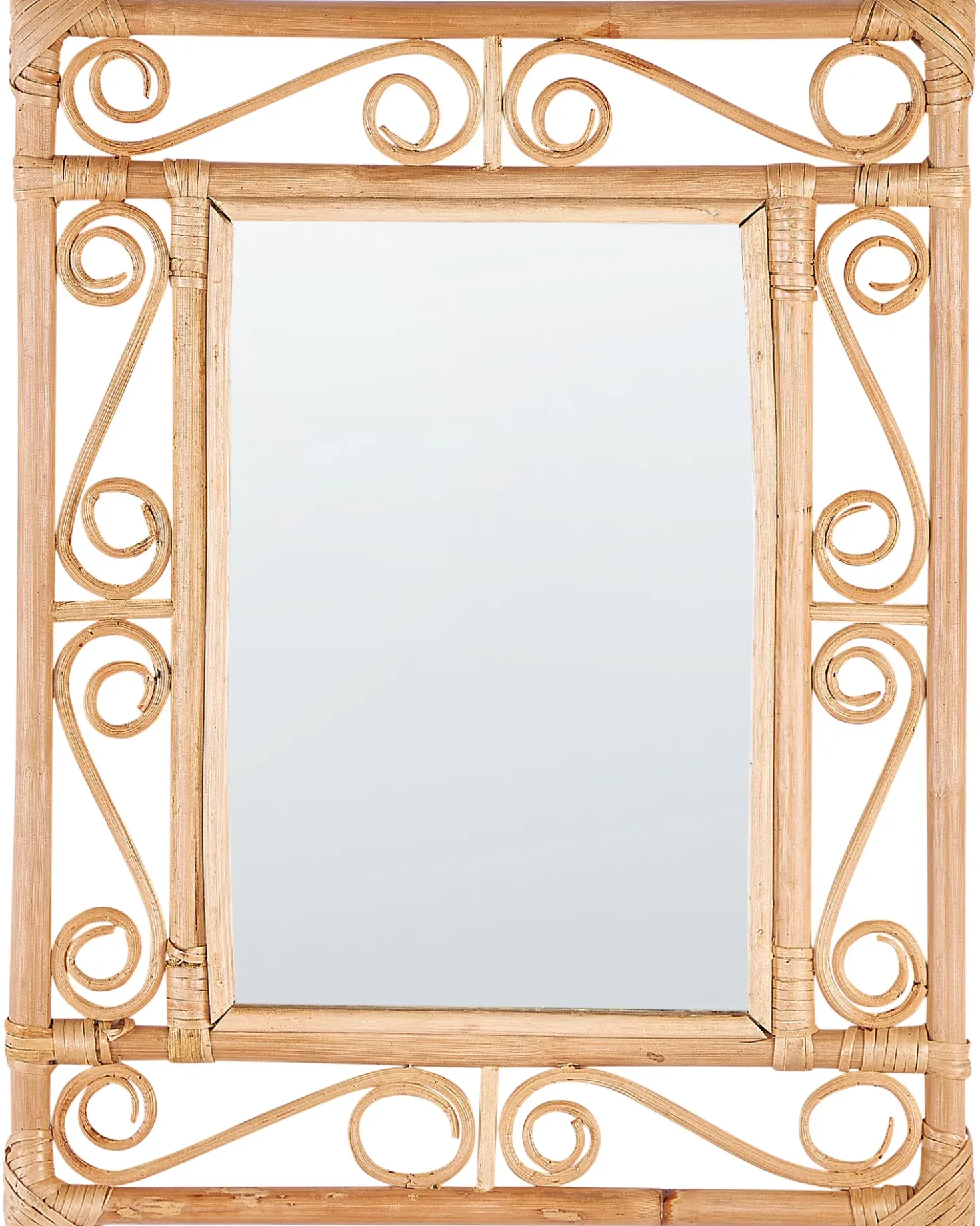 Specchio AMANU 41 cm 52 cm Rattan Naturale
