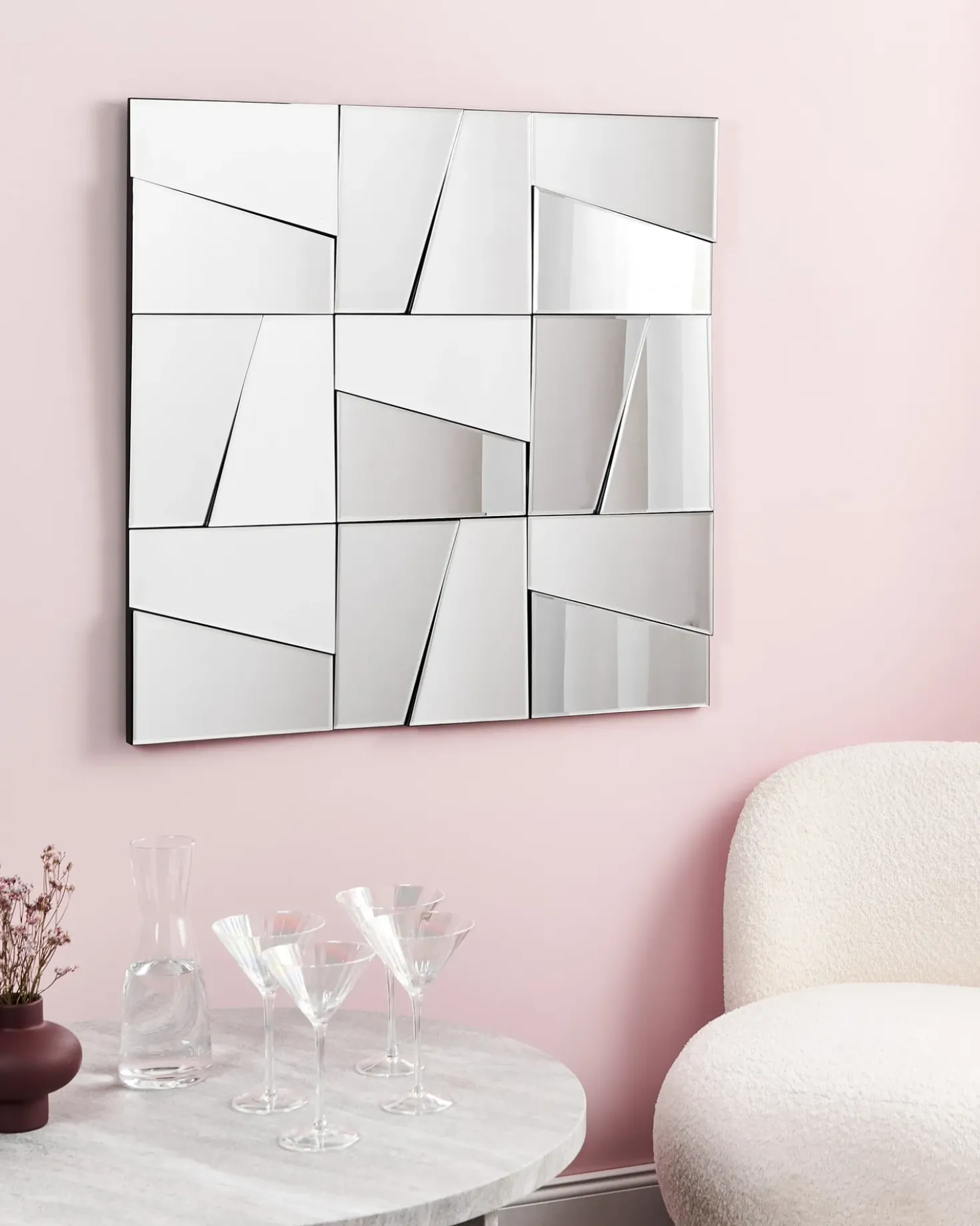 Specchio ANCEMONT 80 cm 80 cm Argento