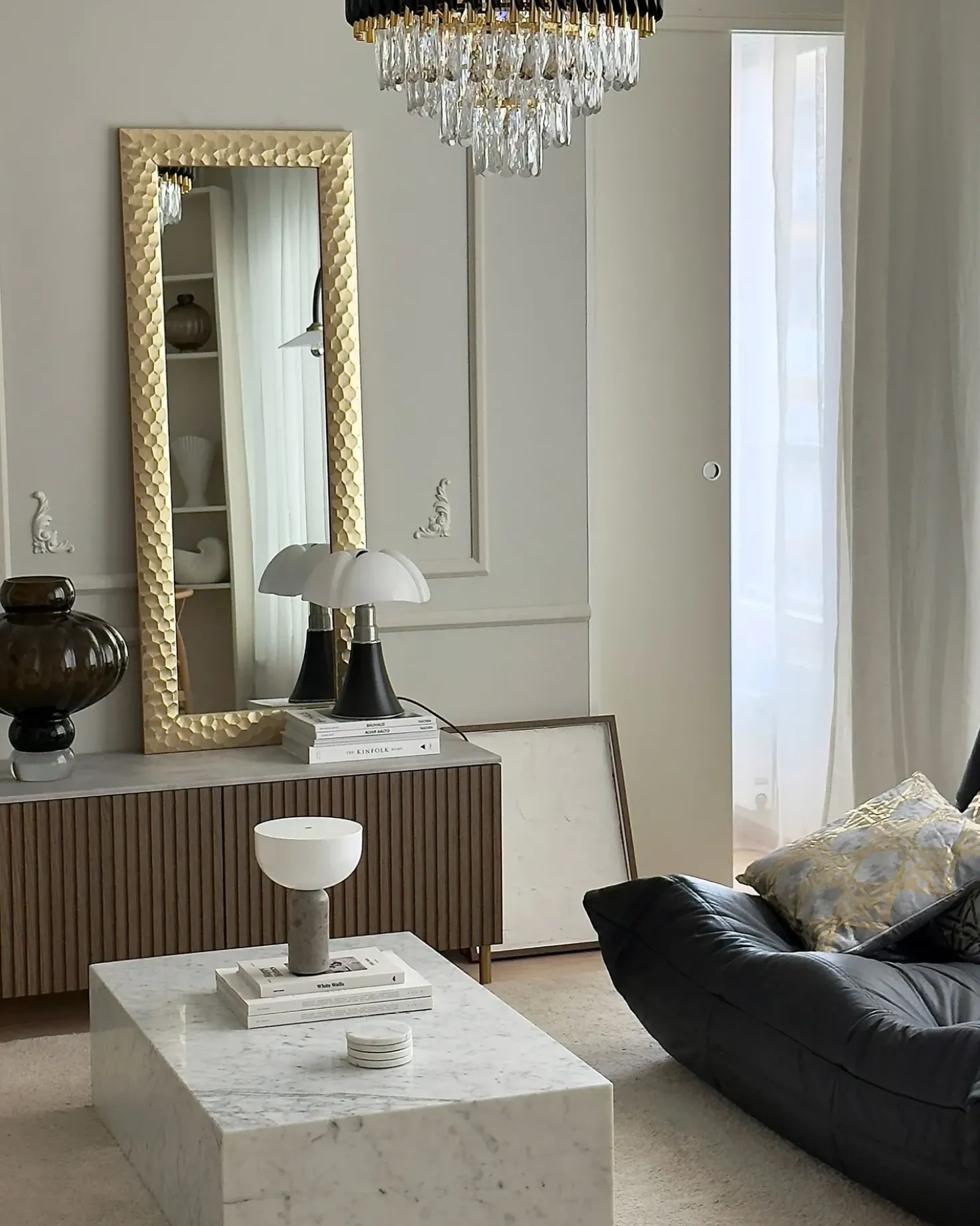Specchio ANTIBES 50 cm 130 cm Oro