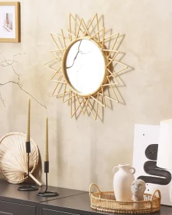 Specchio AROEK 61 cm 61 cm Rattan Naturale