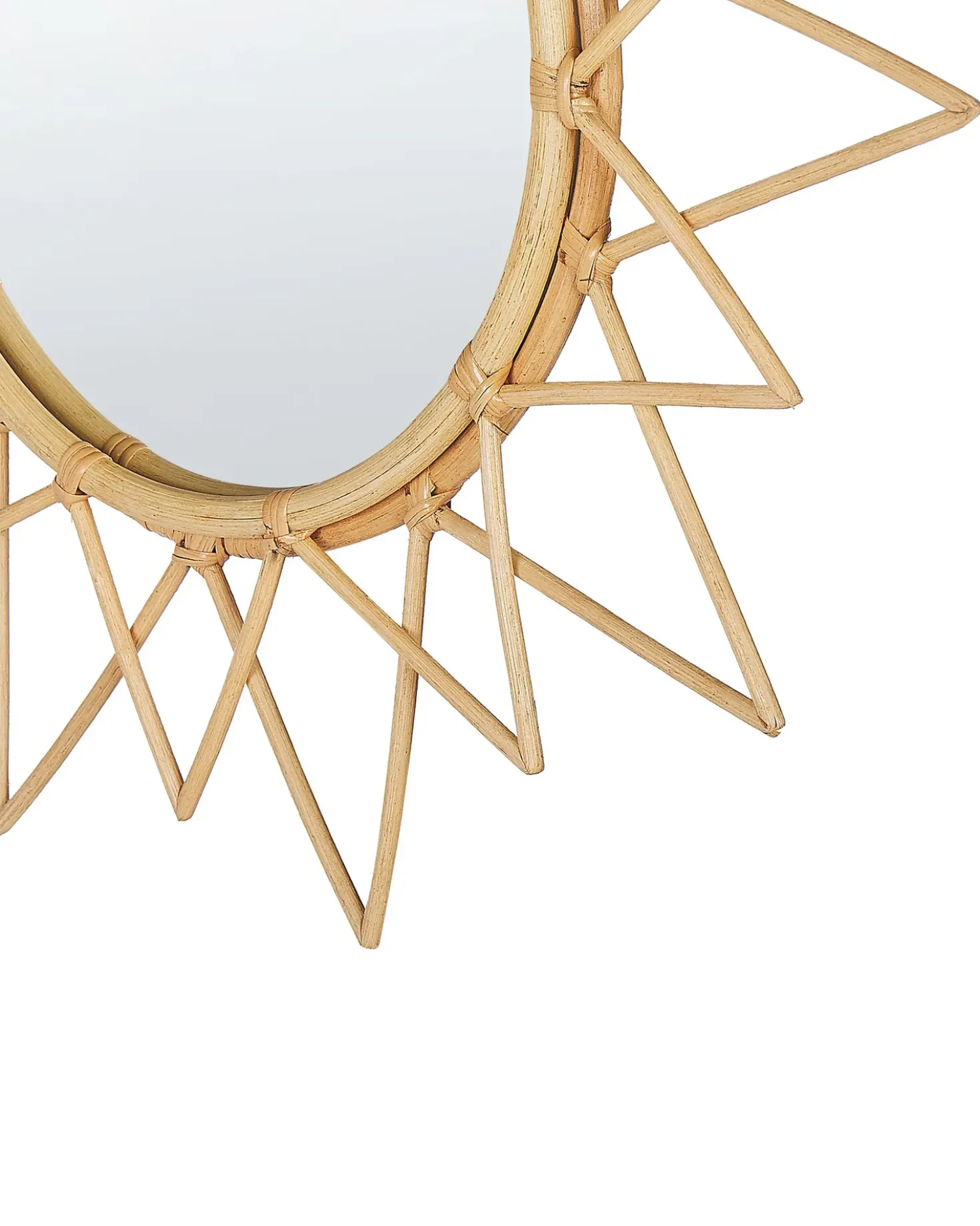 Specchio AROEK 61 cm 61 cm Rattan Naturale