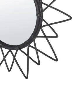 Specchio AROEK 61 cm 61 cm Rattan Nero