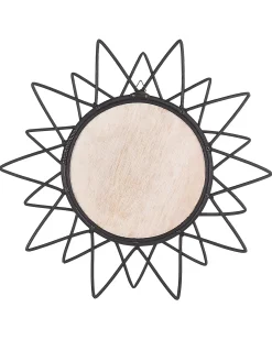 Specchio AROEK 61 cm 61 cm Rattan Nero