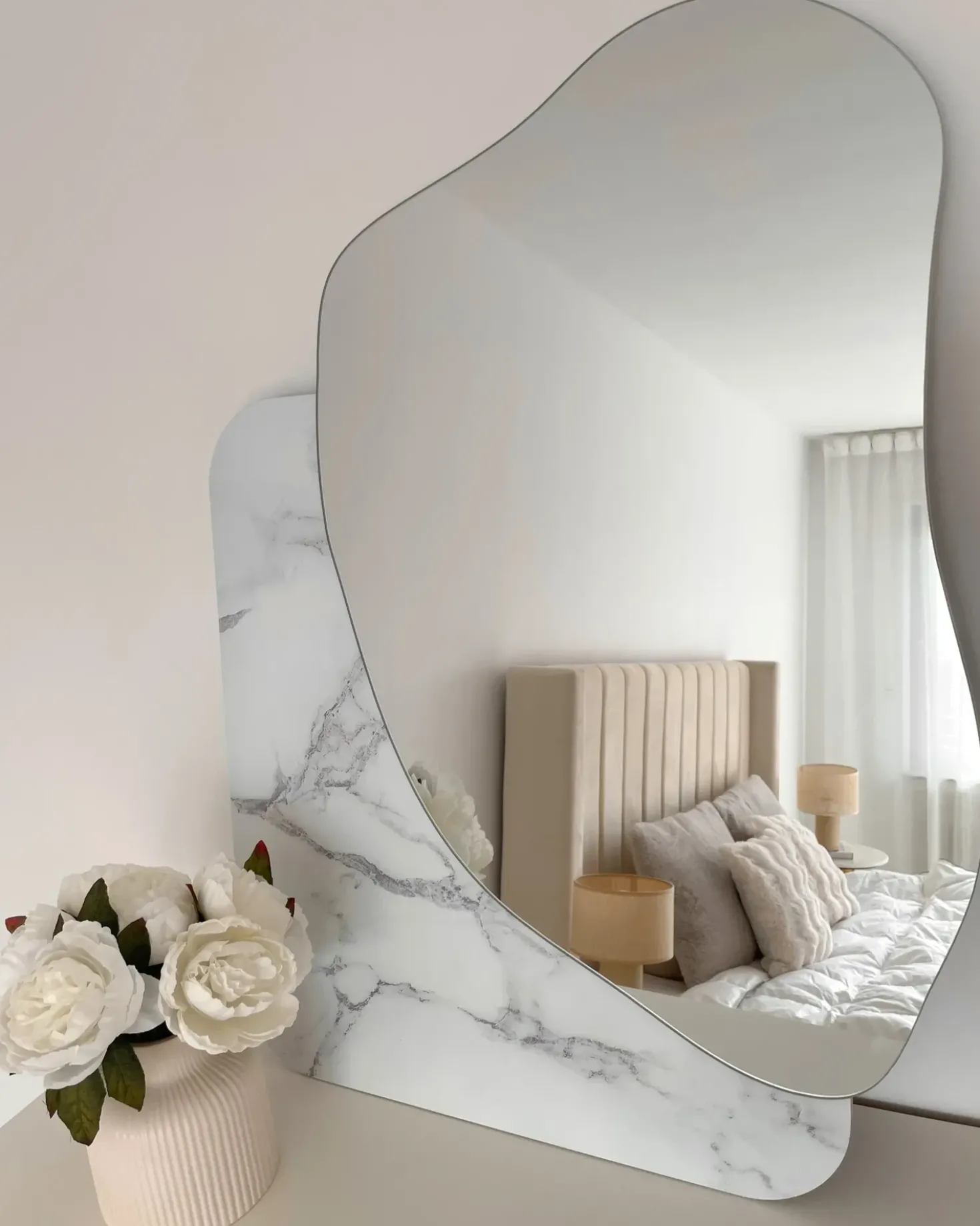 Specchio ARVERT 60 cm 80 cm Marmo bianco