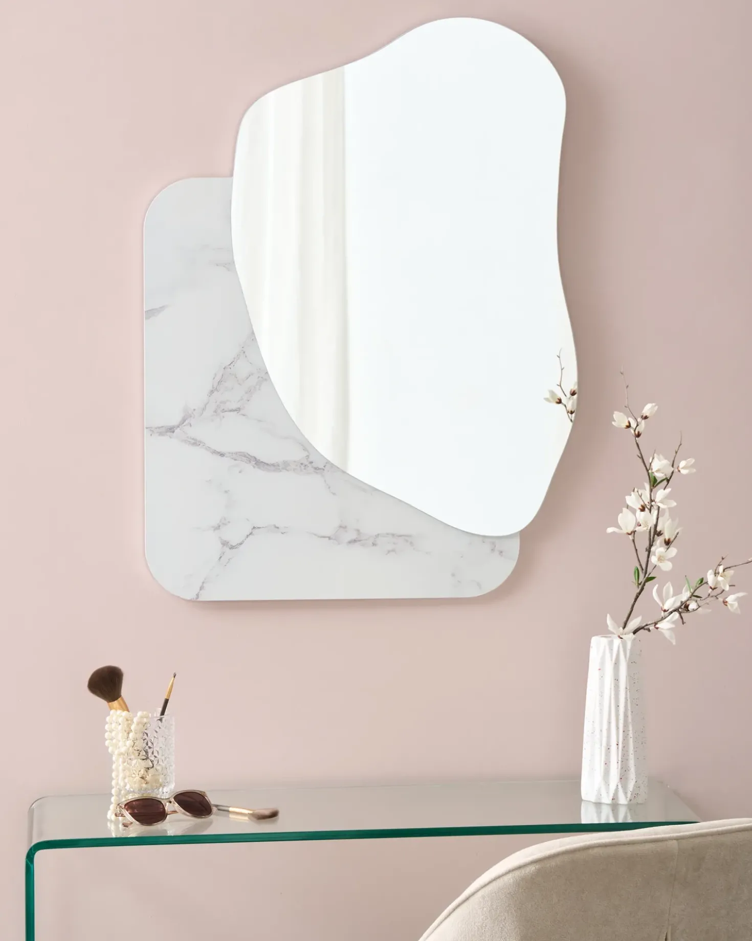 Specchio ARVERT 60 cm 80 cm Marmo bianco