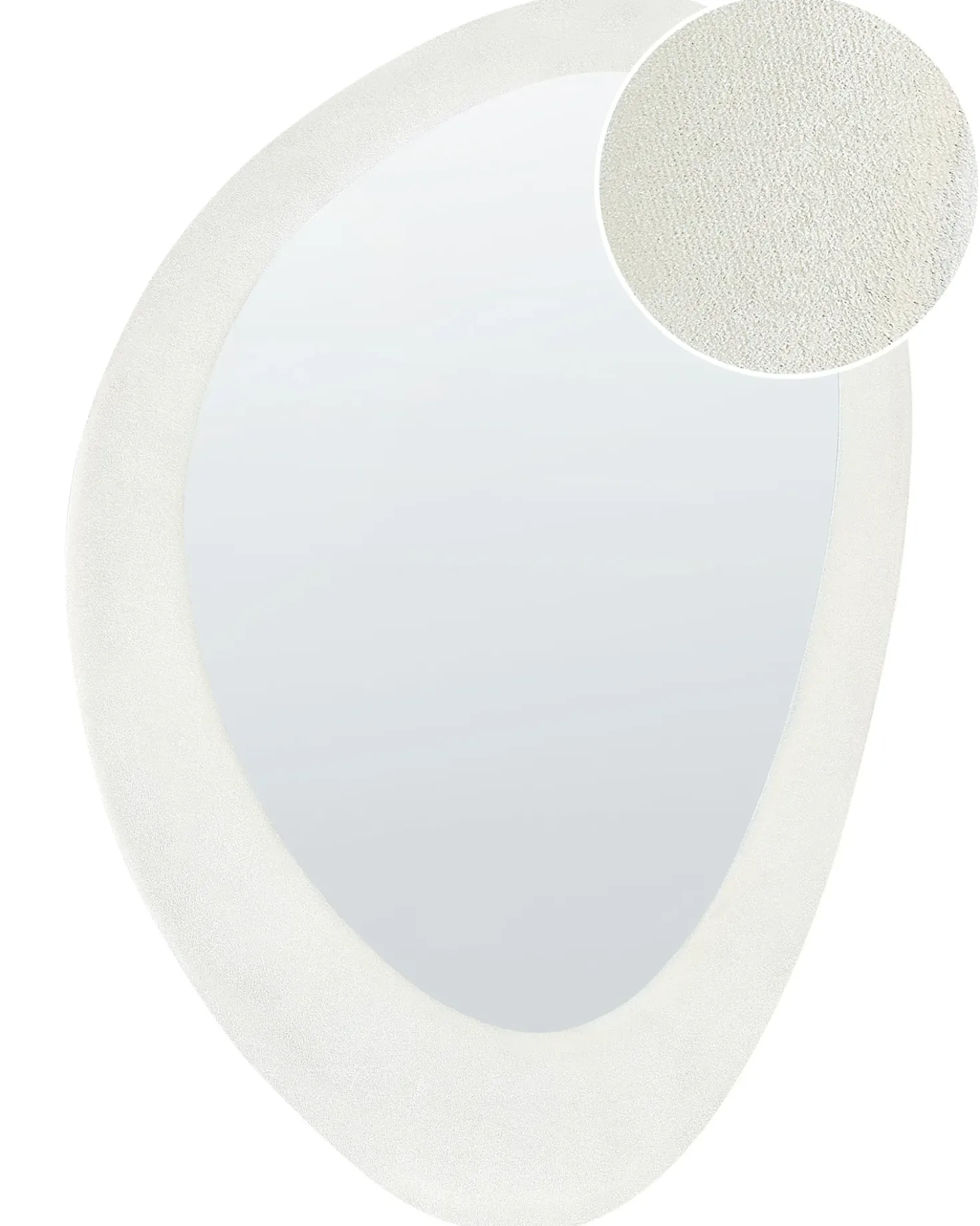 Specchio AUDES 60 cm 90 cm Velluto Bianco sporco