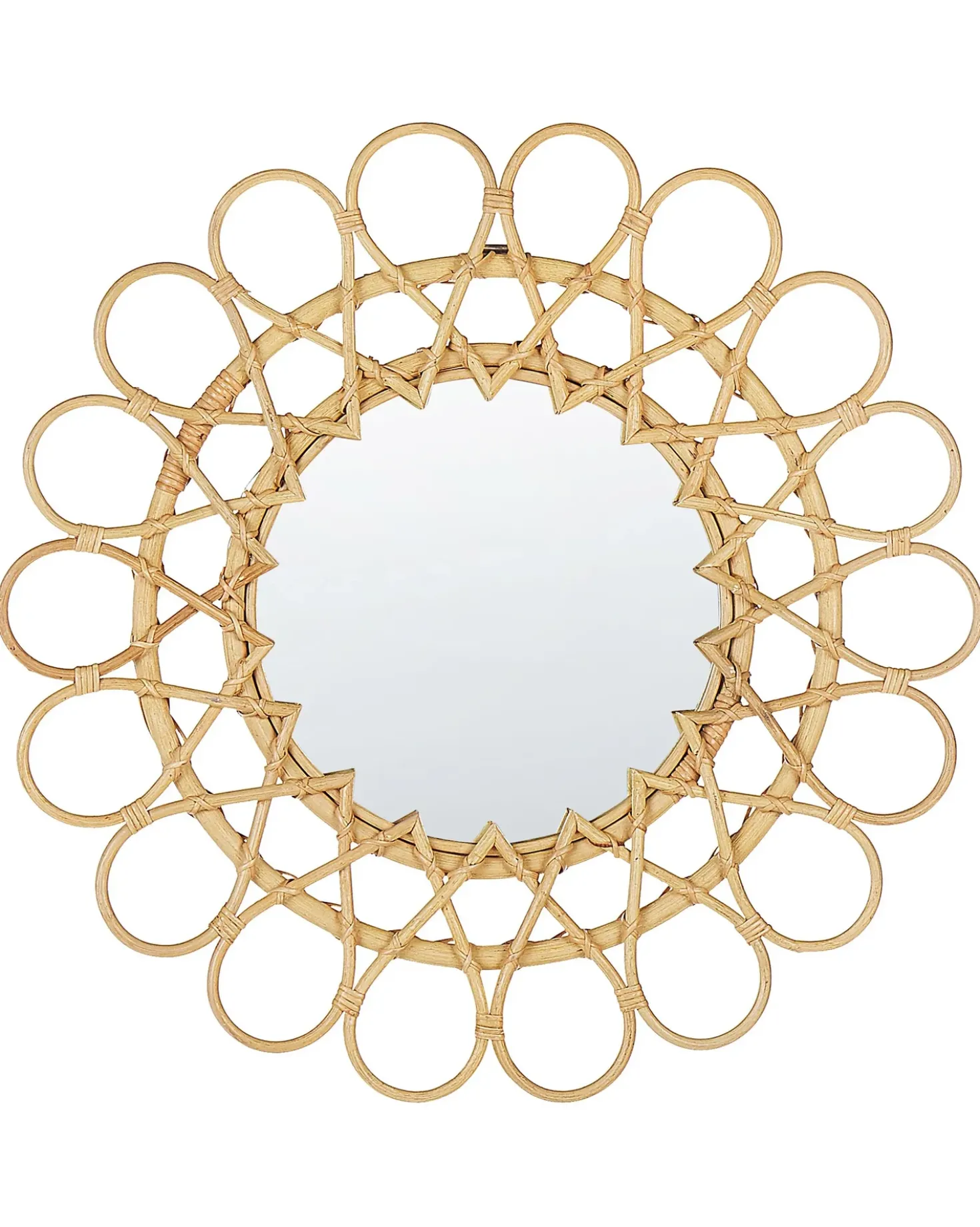 Specchio BABAI 60 cm 60 cm Rattan Naturale