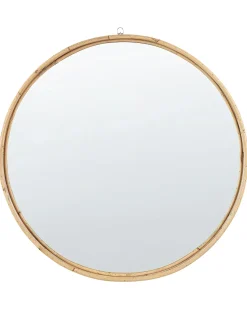 Specchio BARUNG 60 cm 60 cm Rattan Naturale Beige