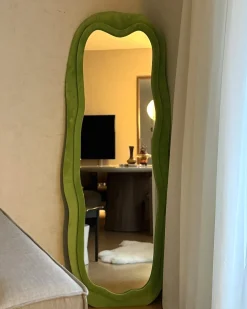 Specchio BEAUNE 56 cm 160 cm Velluto Verde