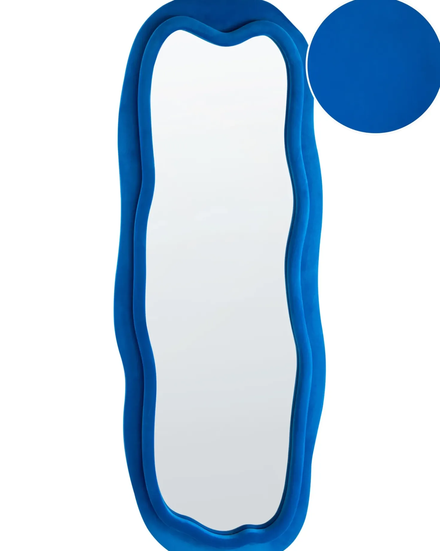 Specchio BEAUNE 56 cm 160 cm Velluto Blu