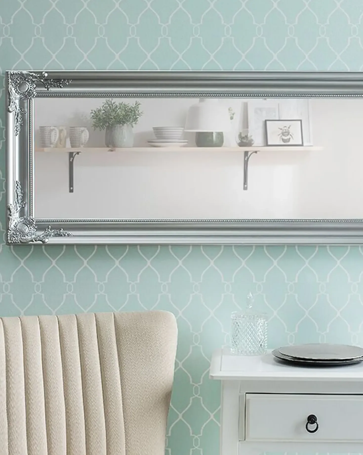Specchio BELLAC 51 cm 141 cm Argento