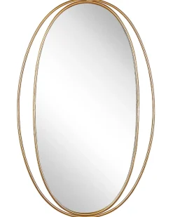 Specchio BESSON 55 cm 90 cm Metallo Oro