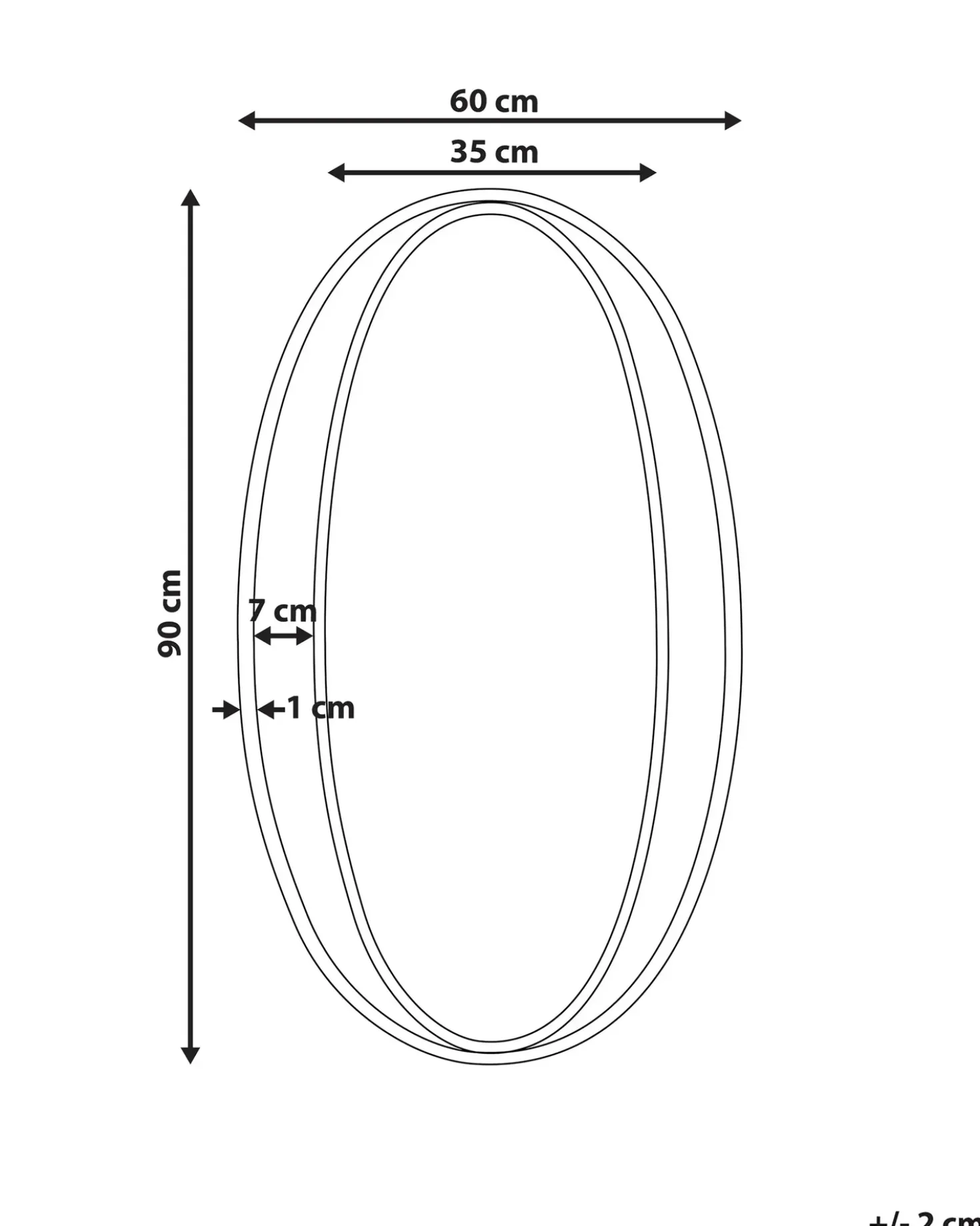 Specchio BESSON 55 cm 90 cm Metallo Oro