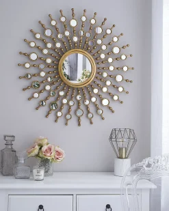 Specchio BLOIS 70 cm 70 cm Metallo Oro