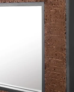 Specchio BOISE 60 cm 60 cm Legno di teak Marrone scuro