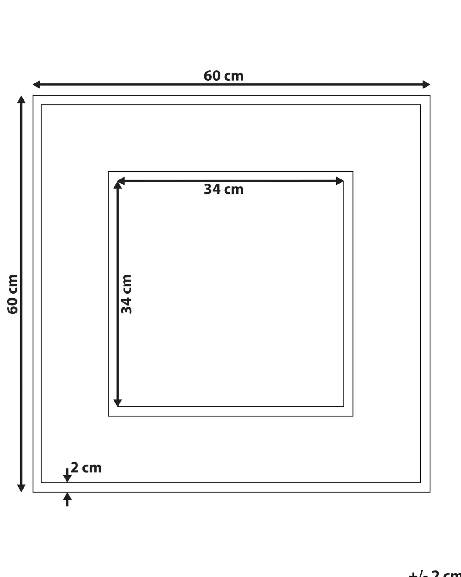 Specchio BOISE 60 cm 60 cm Legno di teak Marrone scuro