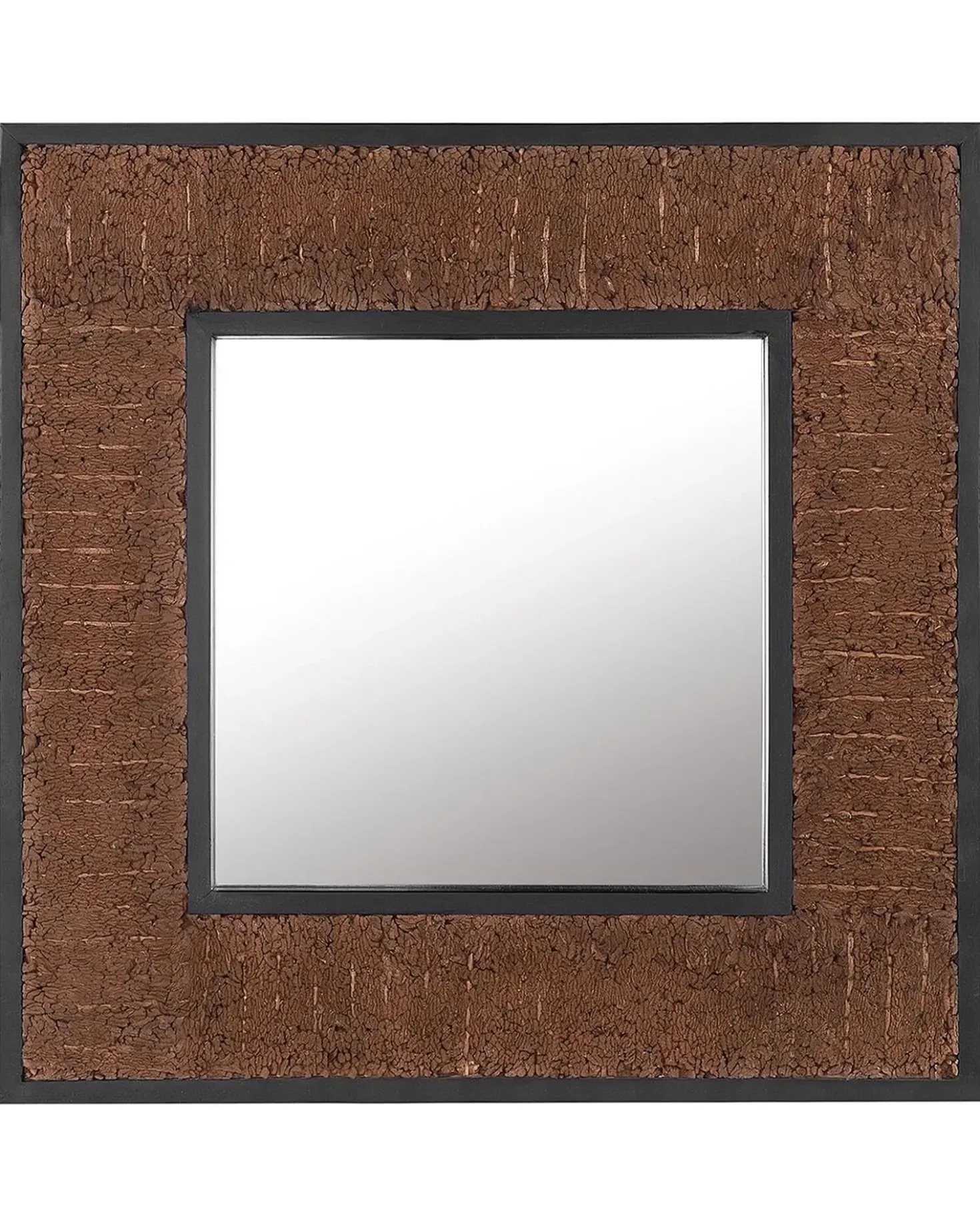 Specchio BOISE 60 cm 60 cm Legno di teak Marrone scuro