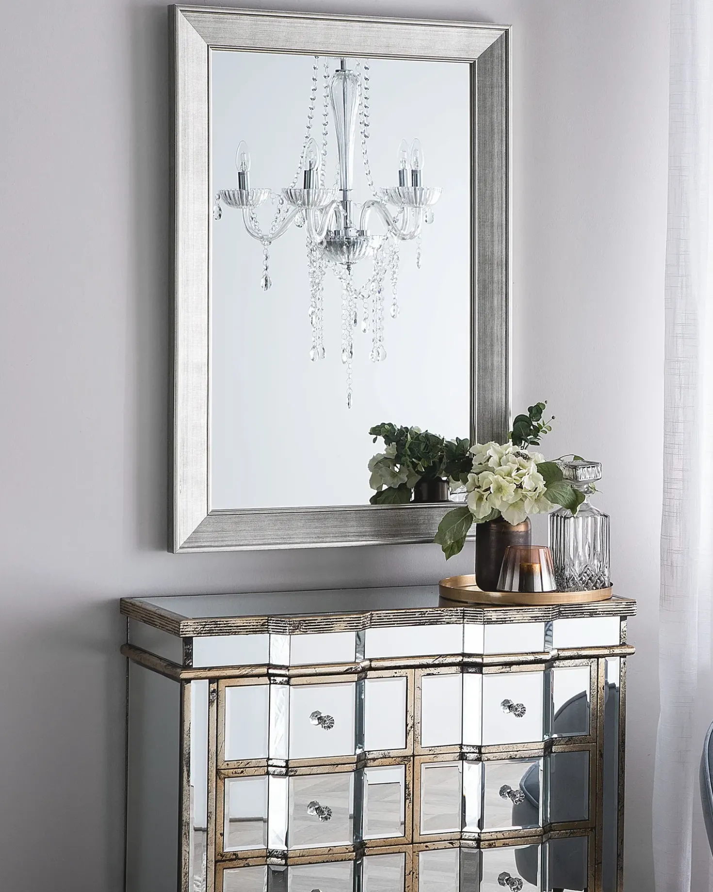 Specchio BUBRY 61 cm 91 cm Argento