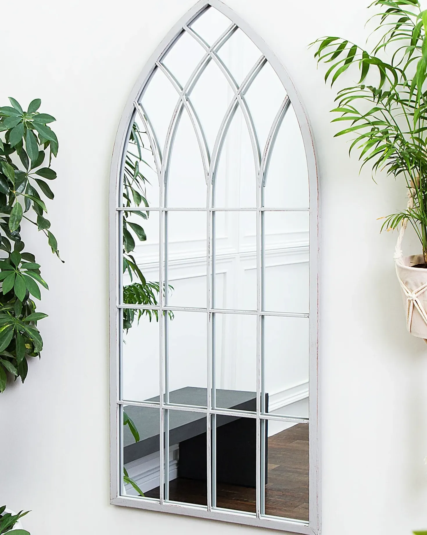 Specchio CASSEL 50 cm 115 cm Metallo Grigio chiaro