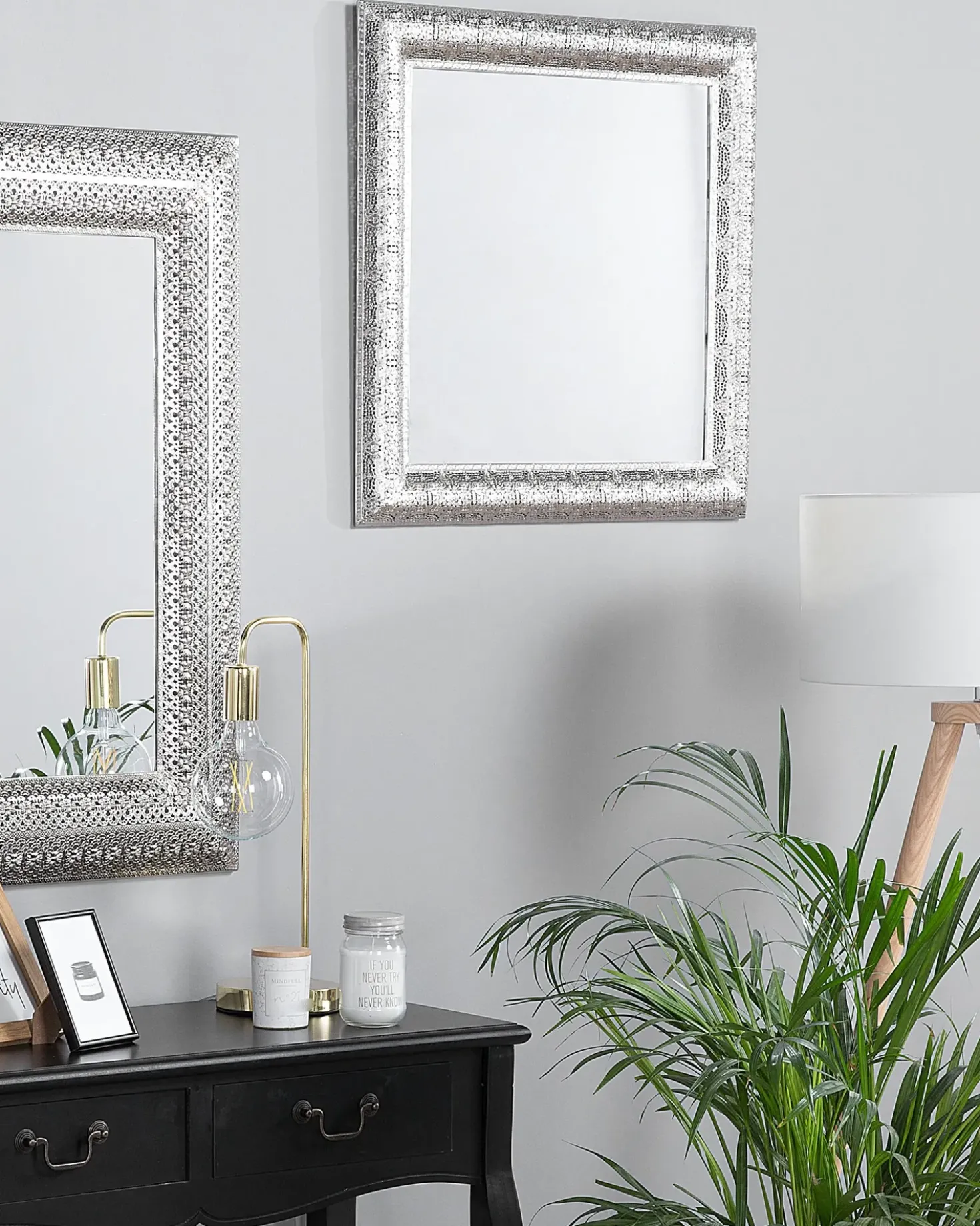 Specchio CAVAN 65 cm 65 cm Metallo Argento