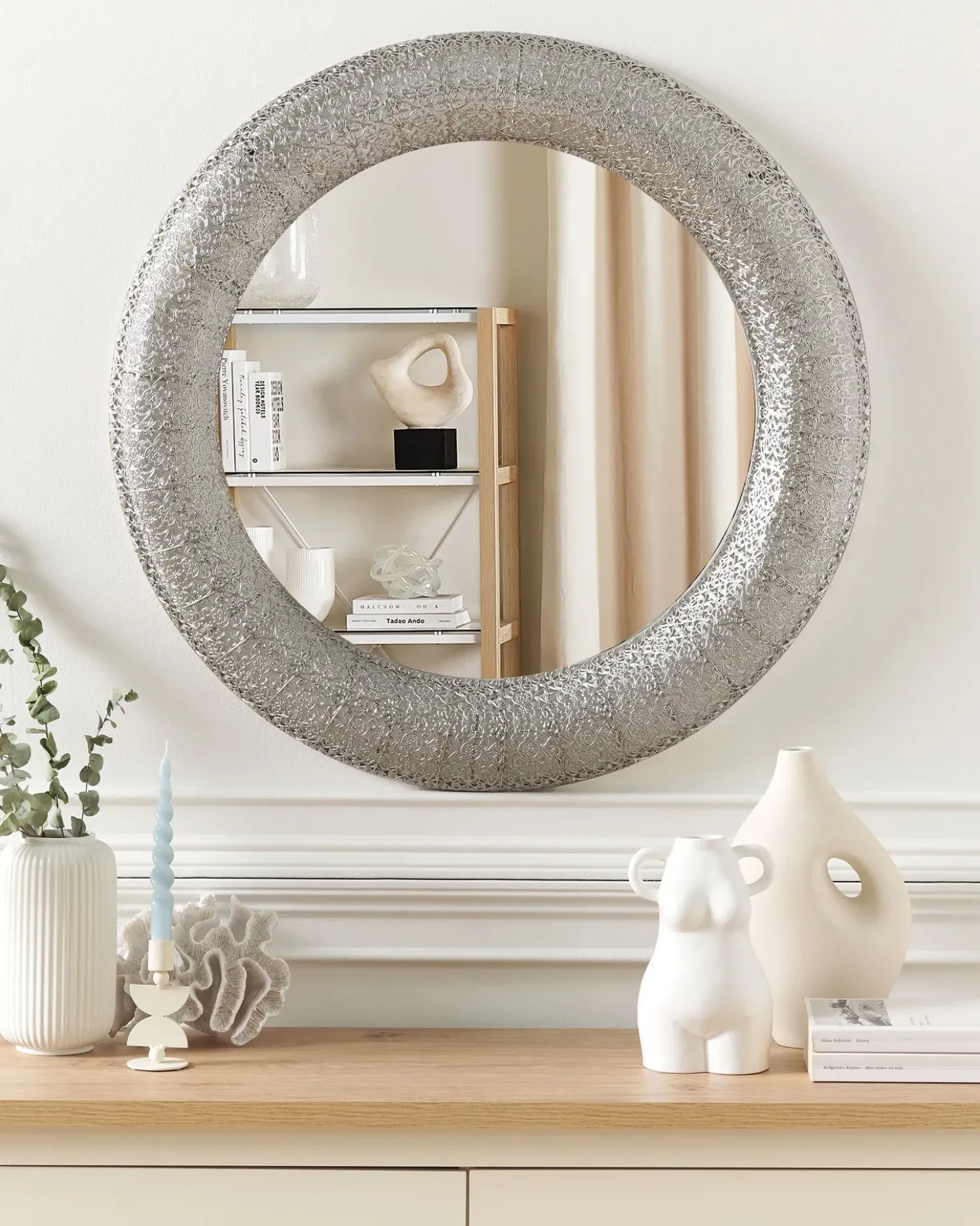 Specchio CHANNAY 80 cm 80 cm Metallo Argento