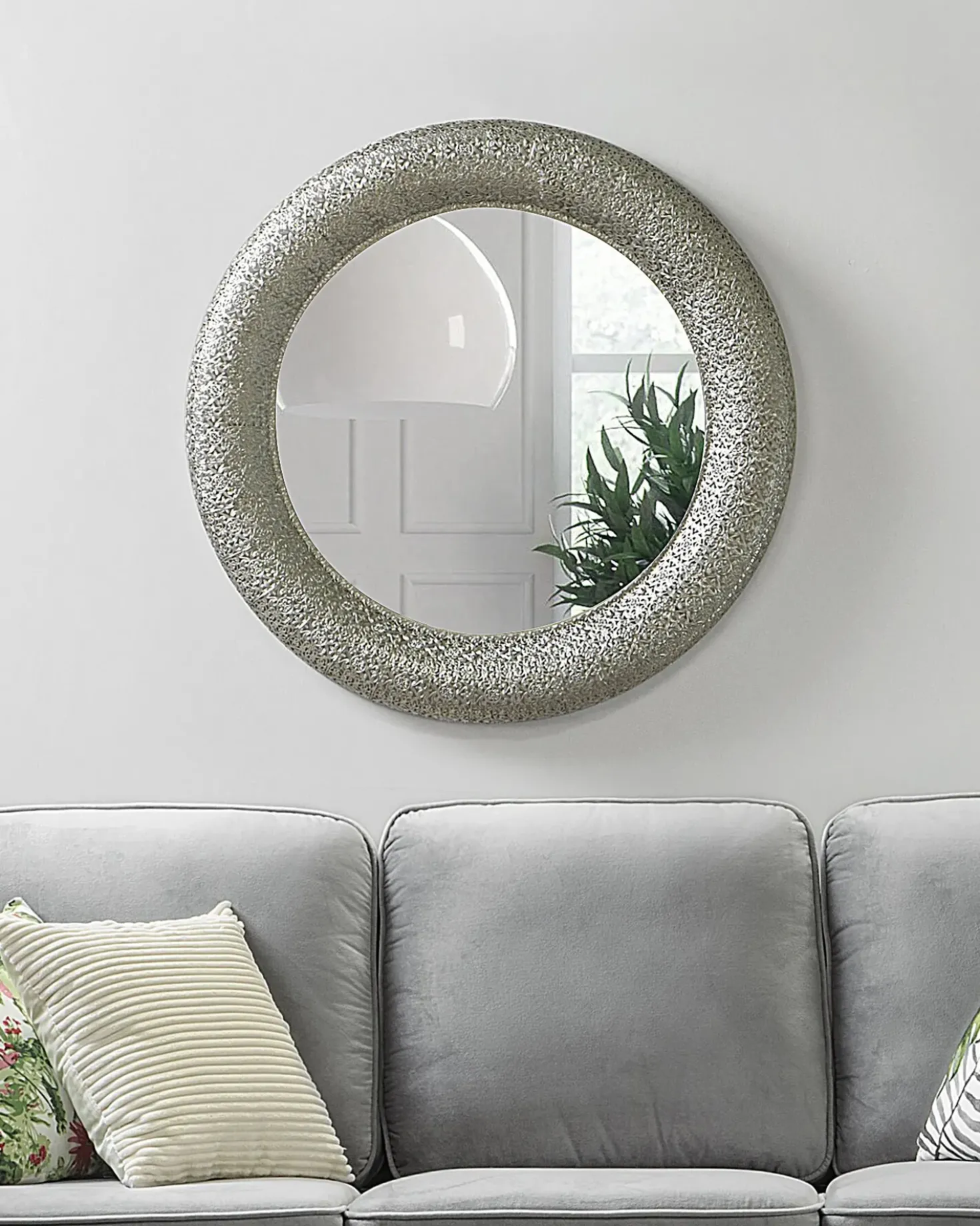 Specchio CHANNAY 80 cm 80 cm Metallo Argento