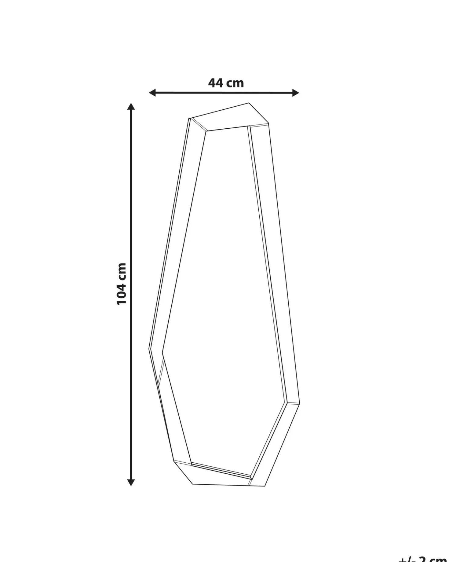 Specchio CHANU 44 cm 104 cm Argento