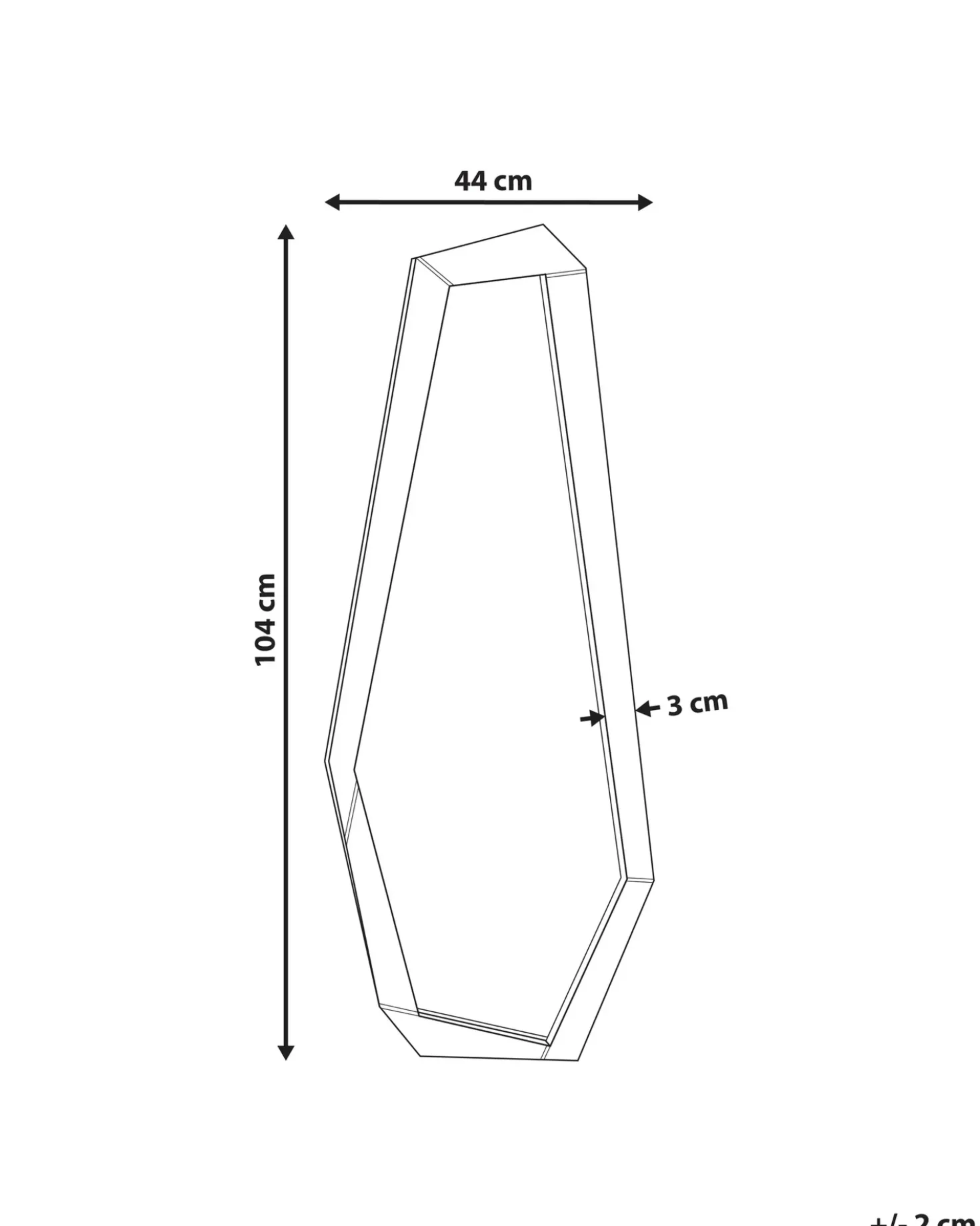 Specchio CHANU 44 cm 104 cm Marrone chiaro