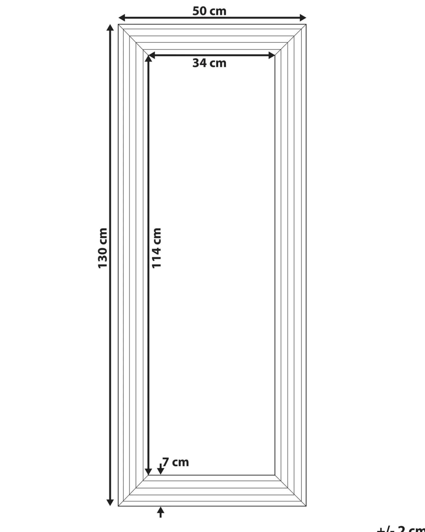 Specchio CHATAIN 50 cm 130 cm Argento