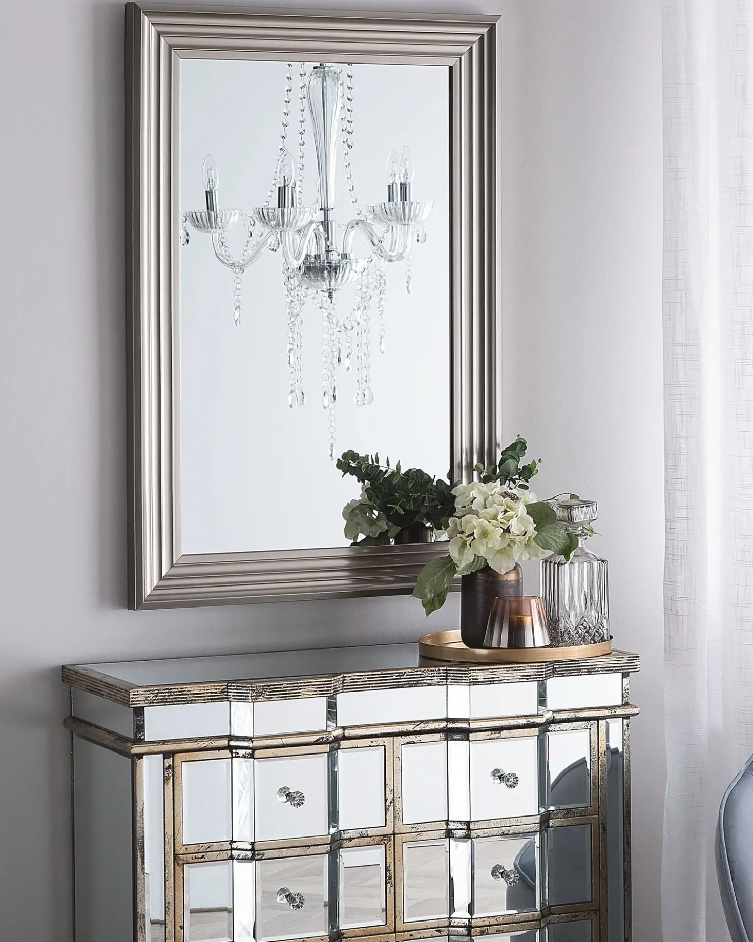 Specchio CHATAIN 61 cm 91 cm Argento