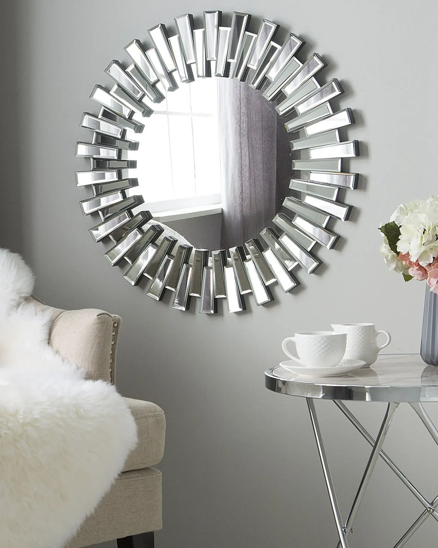 Specchio CHOLET 70 cm 70 cm Argento